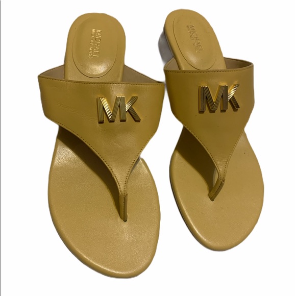 yellow mk sandals